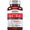 Version 1.0.0 Botella de suplemento Vitamina K2 D3 Piping Rock 180 softgels