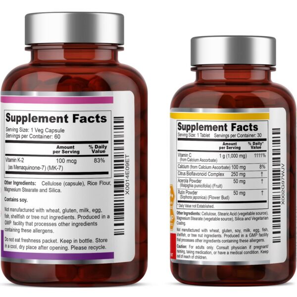 Version 1.0.0 Suplemento vitamina K2 MK-7 100 mcg para huesos biophix