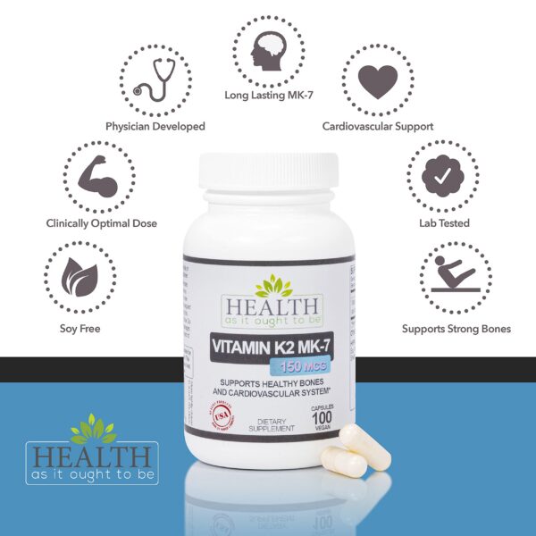 Suplemento vitamina K2 sin soja pureza testada 100 cápsulas
