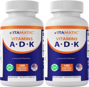 Suplemento vitaminas ADK Vitamatic 180 cápsulas.