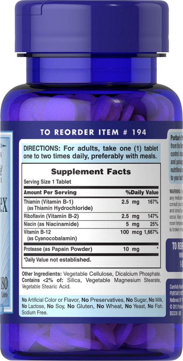 Suplemento vitaminas B-Complex para mantener piel y circulación