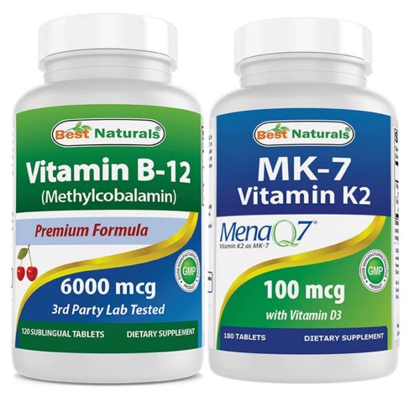 Suplemento Vitaminas Best Naturals B12 K2 MK7 D3