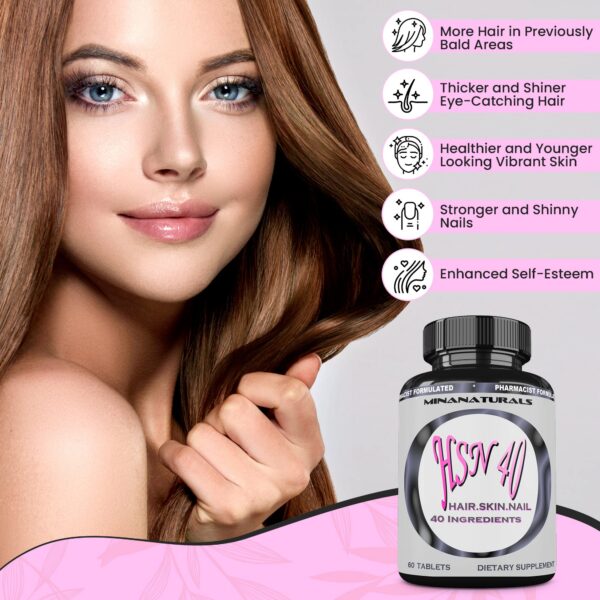 Frasco y suplemento vitaminas HSN 40 de MINANATURALS