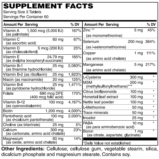 Suplemento vitamínico BariatricPal para cabello piel y uñas