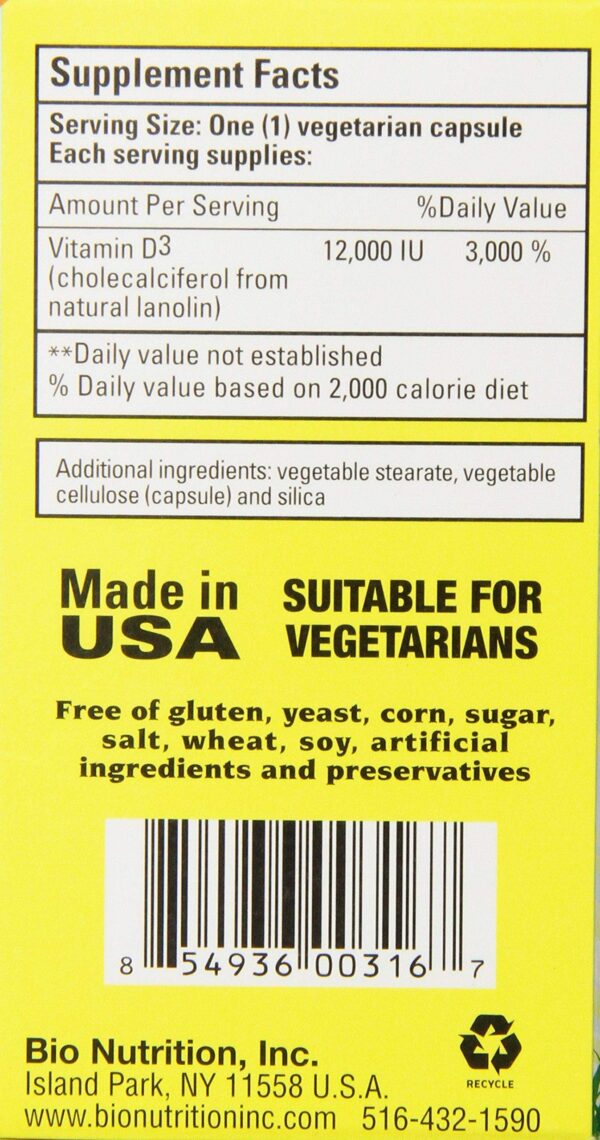 Version 1.0.0 Suplemento vitamínico Bio Nutrition d3 12000 ui 50 cápsulas