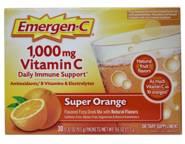 Suplemento vitamínico Emergen-C vitamina c efervescente naranja