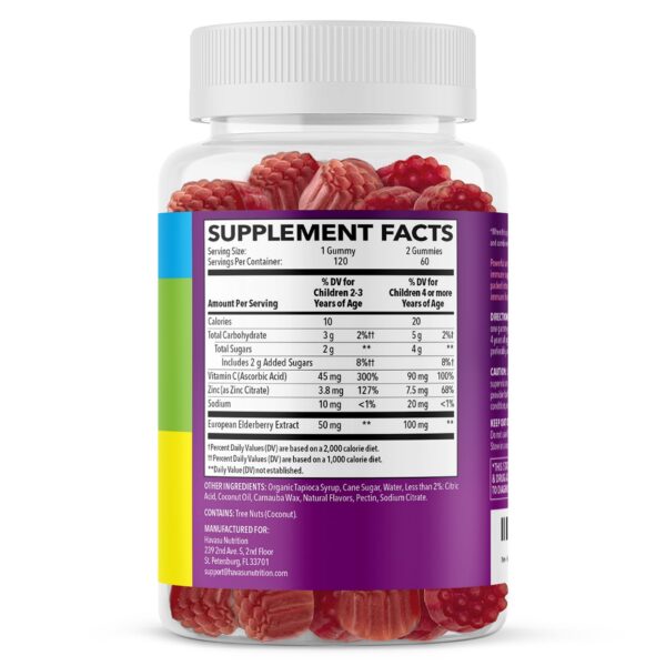 suplemento vitamínico gomitas saúco zinc vitamina c