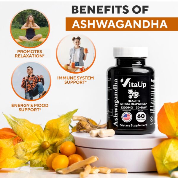 Suplemento VitaUp Ashwagandha equilibrio y función cognitiva