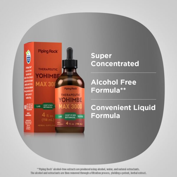 Suplemento de yohimbe Piping Rock presentación botella 4 Fl Oz