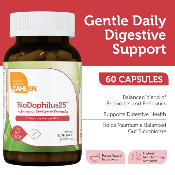 Suplemento Zahler BioDophilus25 caja frontal 60 cápsulas
