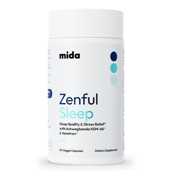 Suplemento Zenful Sleep Mida Health con Ashwagandha y magnesio