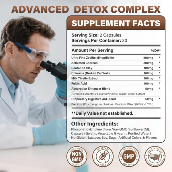 Version 1.0.0 suplemento zeolita clinoptilolita 1300mg bentonita cúrcuma probióticos