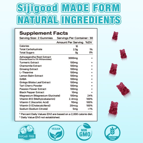 Suplementos de ashwagandha en gomitas para hombres y mujeres