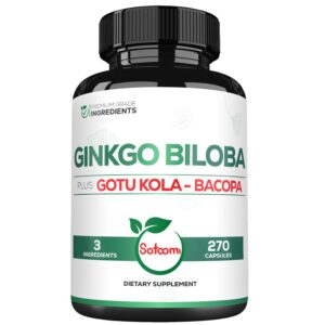 Suplementos de Ginkgo Biloba 1520mg con Gotu Kola y Bacopa