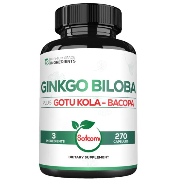 Suplementos de Ginkgo Biloba 1520mg con Gotu Kola y Bacopa