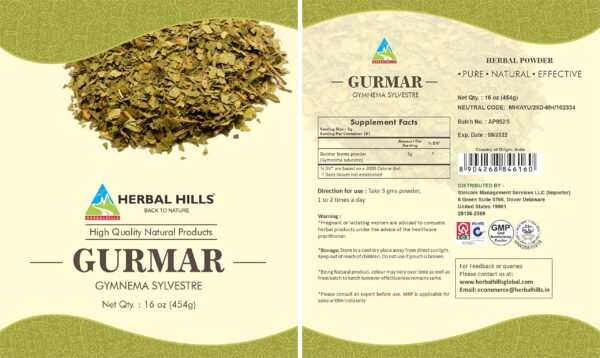Suplementos Herbal Hills orgánicos Gurmar y Shikakai en polvo