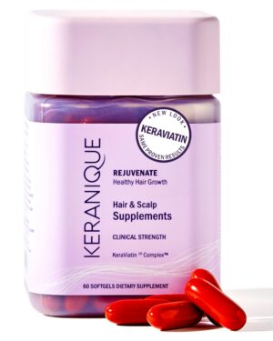 Suplementos Keranique para cabello y cuero cabelludo rojo