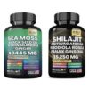 Suplementos musgo marino y shilajit botellas separadas