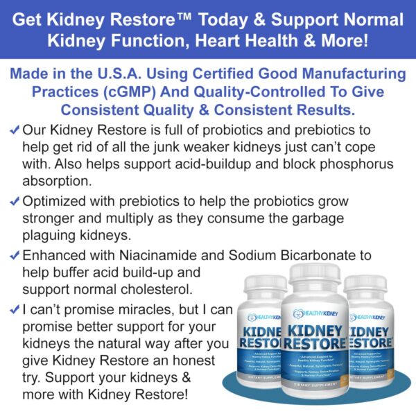 Suplementos naturales Kidney Restore y Kidney-D para riñones