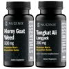 Botella de suplementos Nugenix Essentials con Horny Goat Weed