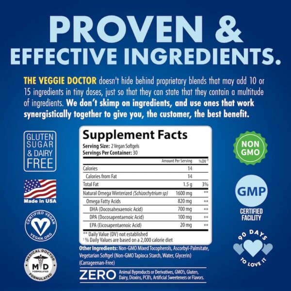 Suplementos omega-3 DHA y EPA para embarazo vegano