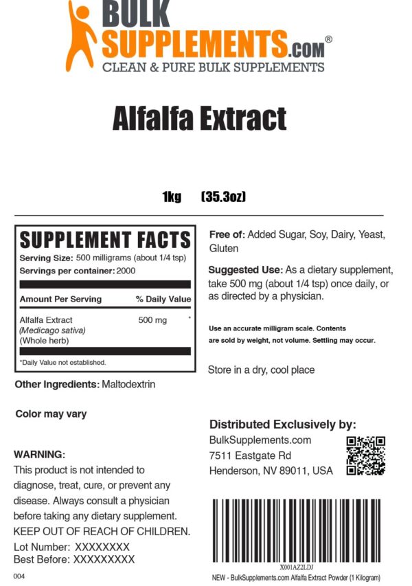 Version 1.0.0 Suplementos en polvo de alfalfa para salud y bienestar