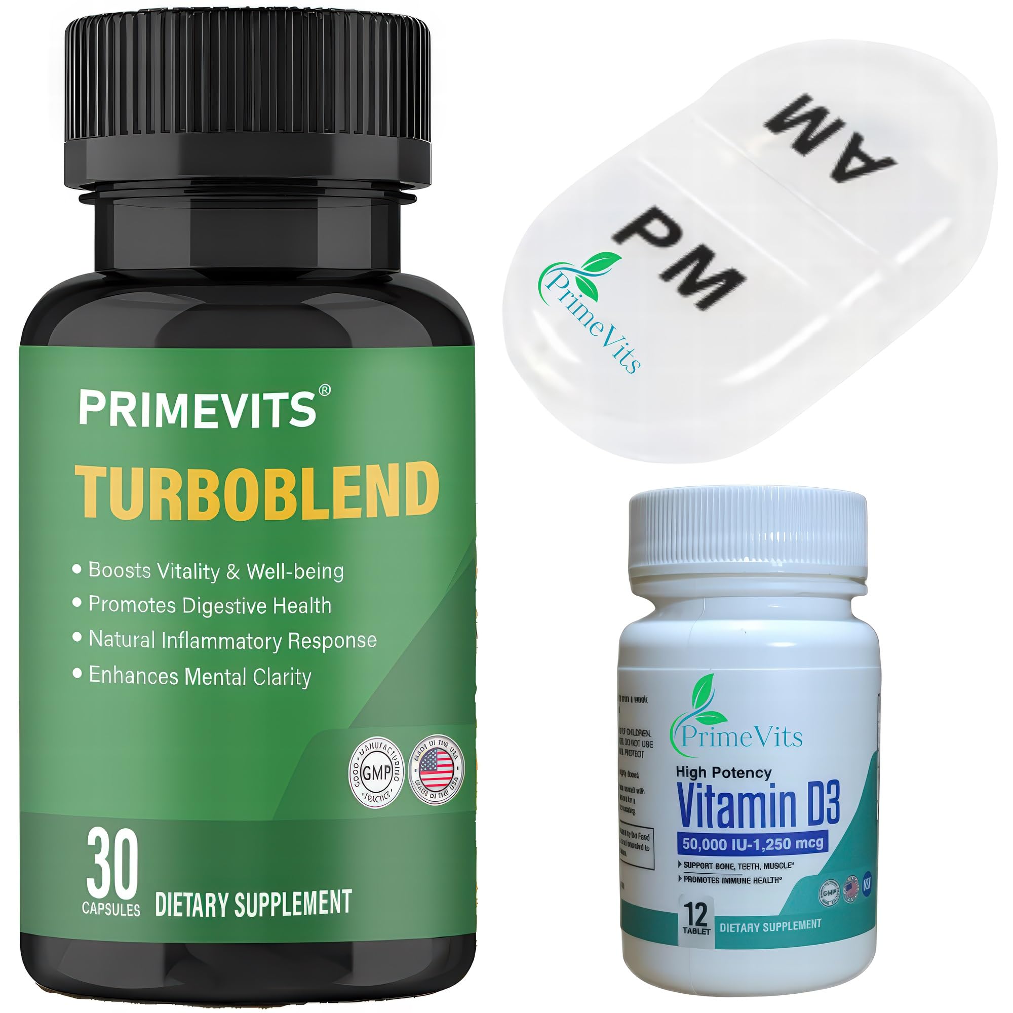 PrimeVits TURBOBLEND and Vitamin D3, 50,000 IU