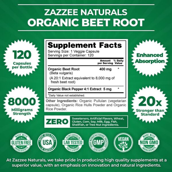 Suplementos Zazzee Herbal B con ingredientes naturales de alta calidad
