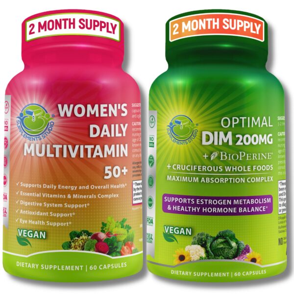 Vista frontal del combo vegano SUPPLEMENTS STUDIO