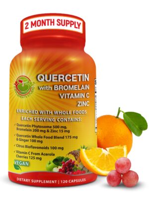Frasco de quercetina con bromelina y vitamina C