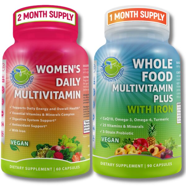 Version 1.0.0 Frente del multivitamínico vegano con hierro