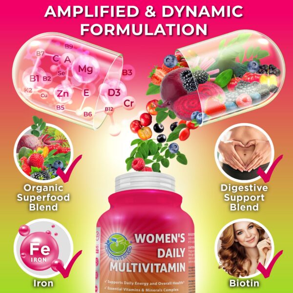 Cápsulas y envase del multivitamínico para mujeres