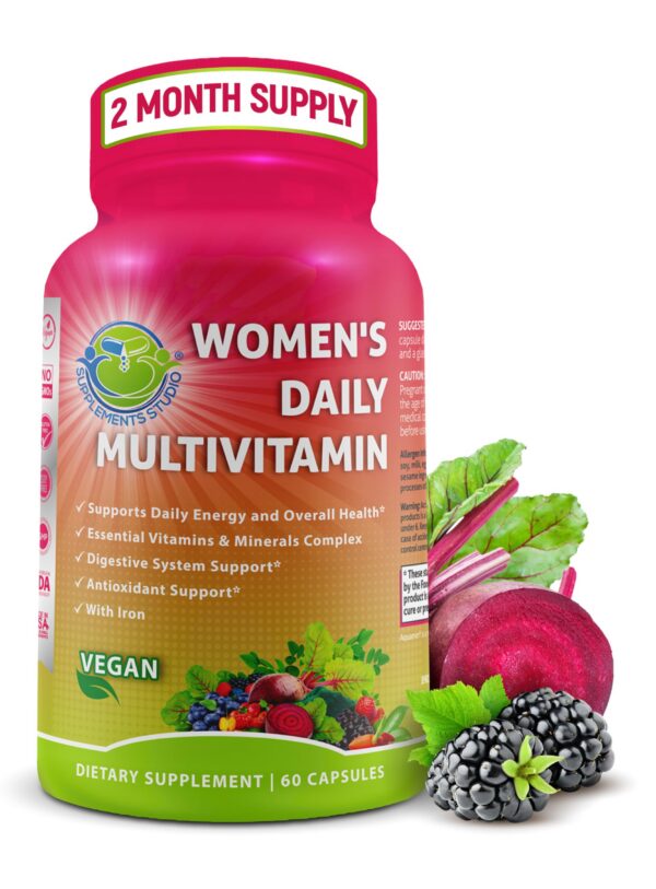 Frente del envase del SUPPLEMENTS STUDIO multivitamínico diario para mujeres