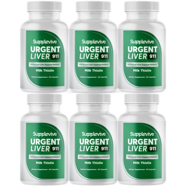 Botella de Supplevive Urgent Liver 911 suplemento hepático 60 cápsulas