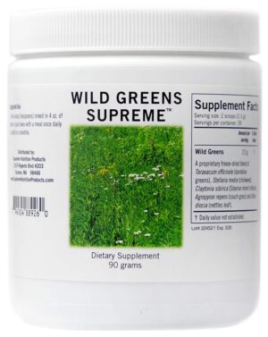 Frasco de Supreme Nutrition Wild Greens Supreme polvo