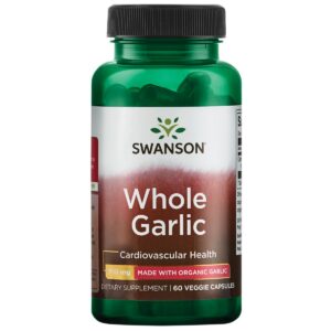 Swanson ajo orgánico cápsulas vegetales 700 mg paquete