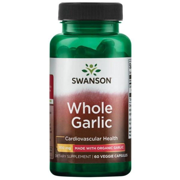 Swanson ajo orgánico cápsulas vegetales 700 mg paquete