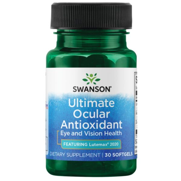 Frasco suplemento antioxidante ocular Swanson 30 cápsulas