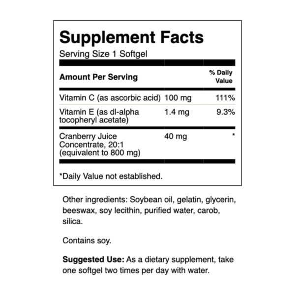 Swanson arándano 20:1 con vitaminas cápsulas blandas paquete 180