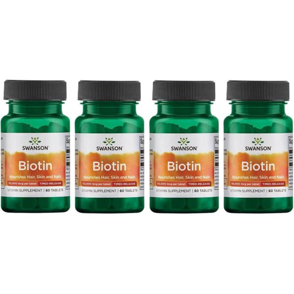 Swanson Biotina 10,000 mcg frasco 60 tabletas