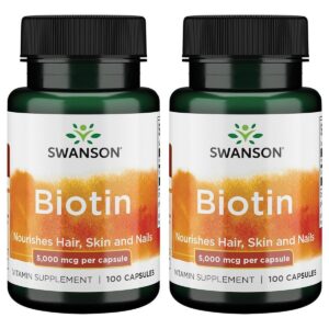 Swanson Biotina 5000 mcg 100 cápsulas paquete doble