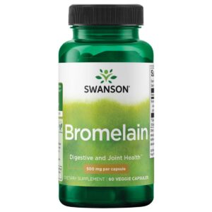 Frasco de bromelina Swanson con etiqueta