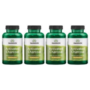 Swanson carbón activado suplemento natural paquete 4