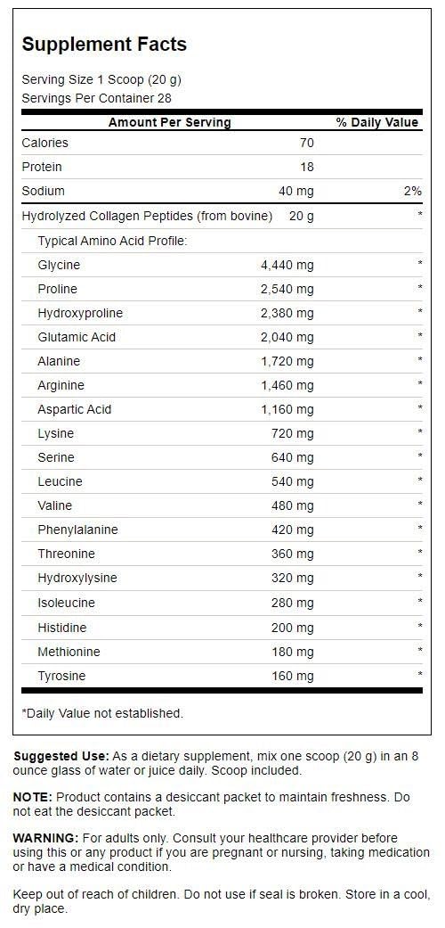 Version 1.0.0 Etiqueta del envase Swanson colágeno 19.75 oz