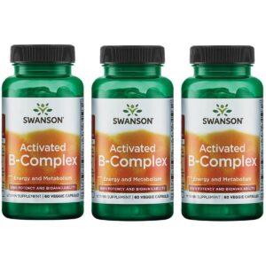 Swanson Complejo B activado 60 cápsulas vegetales paquete 3