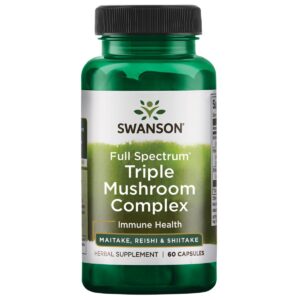 Swanson complejo triple hongos shiitake reishi maitake 60 cápsulas