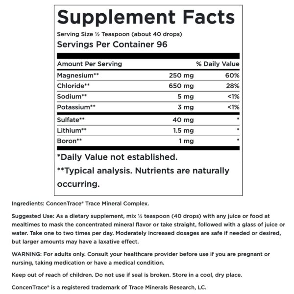 Detalle de etiqueta Concentrace Mineral Drops