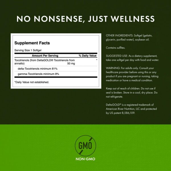 Swanson Deltagold Tocotrienols frasco y etiqueta