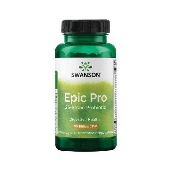 Lado del frasco Swanson Epic-Pro probiótico 2 pack