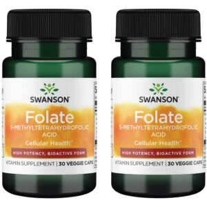 Frente de la etiqueta Swanson Folato 5-Metiltetrahidrofolato 800 mcg